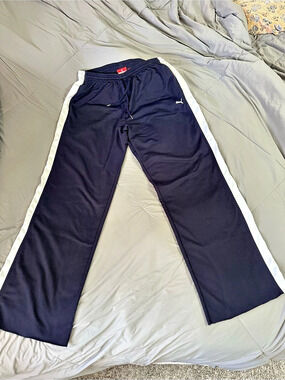 Puma Men's Navy Blue & White Track Pants Size XL